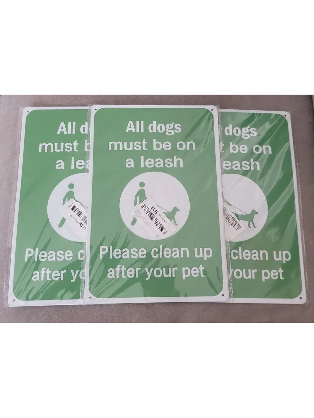 Dog Leash Signs Clean Up After Pet Outdoor Metal Sign Green